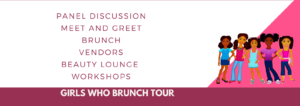 Event flyer listing activities such as discussion, brunch, and workshops.