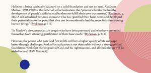 Text discussing spiritual balance and self-realization.